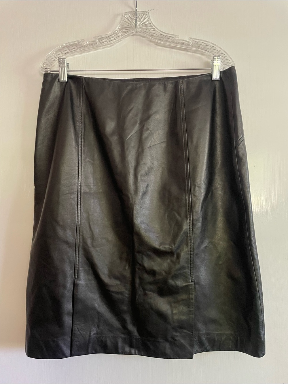 Talbot’s Classic Black Leather Pencil Skirt, sz 14